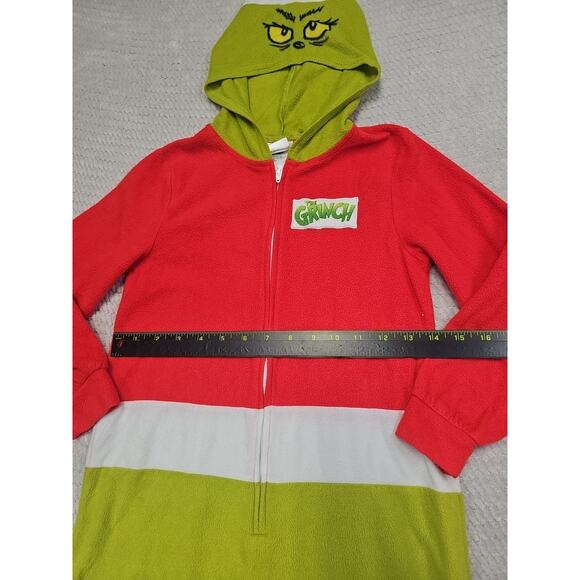 The Grinch Pajama Romper Kids Small 6/7 Fleece Christmas Sleeper - Picture 2 of 8